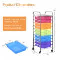Rolling Storage Cart Organizer with 10 Compartments and 4 Universal Casters - Gallery View 59 of 66